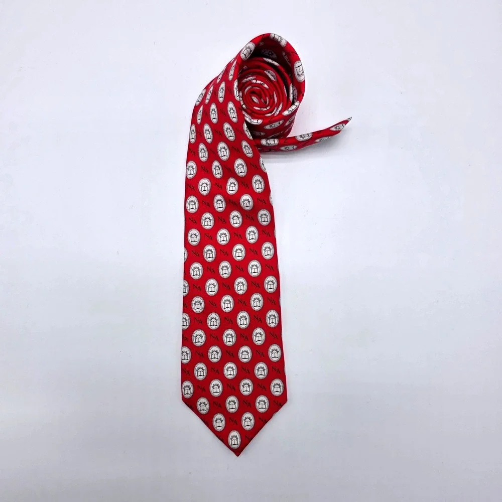 Vineyard Vines Mens Newark Academy Silk Tie Red Custom Collection Made in USA